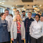 Jean Renton, CEO Sodexo UK & Ireland pictured with Sodexo apprentices