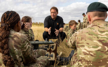 Minister for Veterans and People, Calvin Bailey MP (centre), visited Army Cadets at Beckingham Training Camp and RAF Air Cadets at RAF Waddington