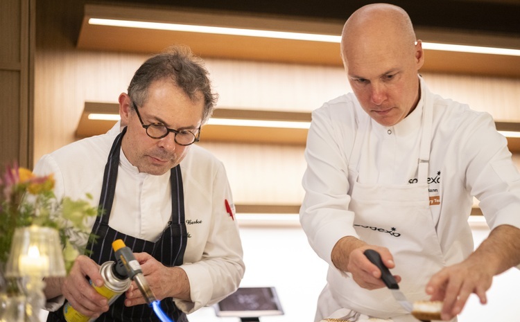 Pascal Barbot with Lloyd Mann and Global Culinary VP, Sodexo at the first In Good Company supper club